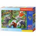 CASTORLAND Puzzle 40 układanka elementów Maxi Jungle Animals - Zwierzęta z Dżungli 4+