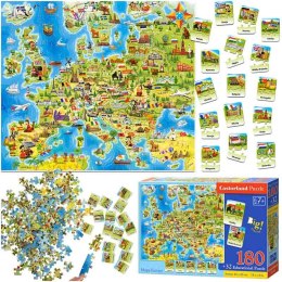 Mapa Europy Puzzle edukacyjne układanka 212 elementów 7+ CASTORLAND