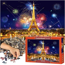 CASTORLAND Puzzle układanka 1000 elementów Glamour of the Night, Paris - Fajerwerki nad Wieżą Eiffla 68x47cm