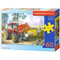 CASTORLAND Puzzle układanka 60 elementów Forest Site - Ciągnik z chwytakiem 5+