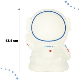 Lampka nocna dla dzieci silikonowa 8 LED USB biała astronauta