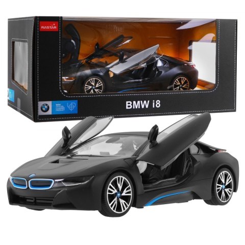 BMW i8 czarne RASTAR model 1:14 Zdalnie sterowane auto + pilot 2,4 GHz