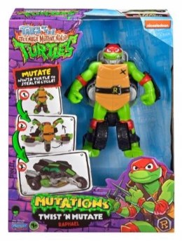 TURTLES WOJOWNICZE ŻÓŁWIE NINJA Twist n Mutate Raphael, pojazd z figurką