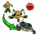 TURTLES WOJOWNICZE ŻÓŁWIE NINJA Twist n Mutate Raphael, pojazd z figurką