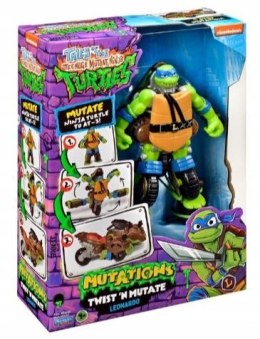 WOJOWNICZE ŻÓŁWIE NINJA TURTLES Twist n Mutate Leonardo figurka motocykl