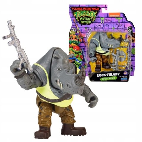 Figurka Turtles Wojownicze Żółwie Ninja Rocksteady Mutant Muscle akcesoria