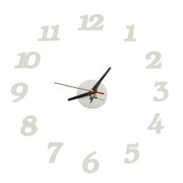 Zegar Ścienny naklejany srebrny 12 godzin nowoczesny od 70 do 130cm