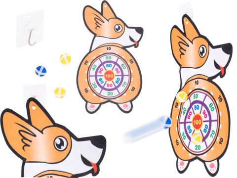 Tarcza Dart z rzutkami piłami na rzep corgi