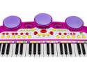 Różowe Organki Keyboard - Stolik, Krzesełko, Mikrofon